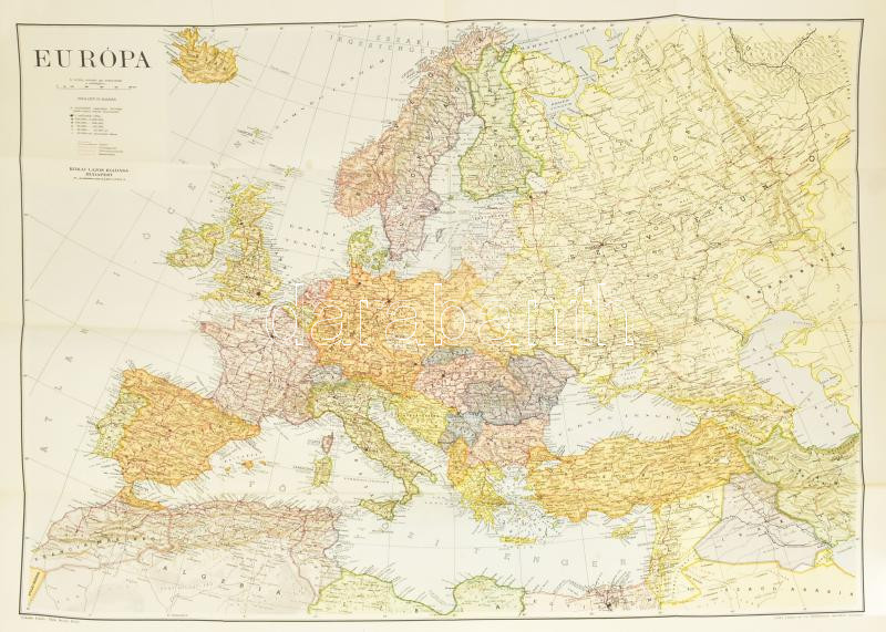 1943 Európa térképe, Bp., Kókai Lajos kiadása (Klösz Gy. és | Darabanth ...