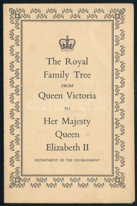 1962 The Royal Family Tree from Queen Victoria to Her Majesty Queen ...