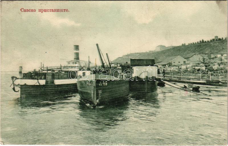 1909 Belgrade, Savsko pristaniste / Sava port, steamship
