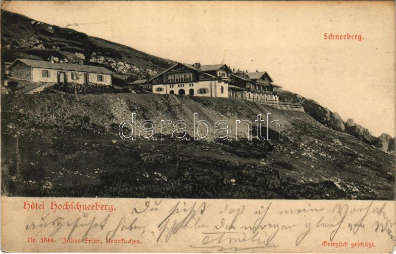 1904 Schneeberg, Hotel Hochschneeberg