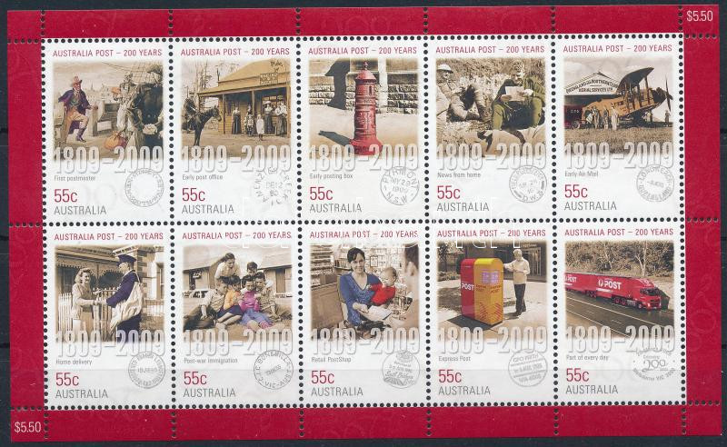 200 years of Australian postal service minisheet, Az ausztrál posta 200. évfordulója (I.) kisív