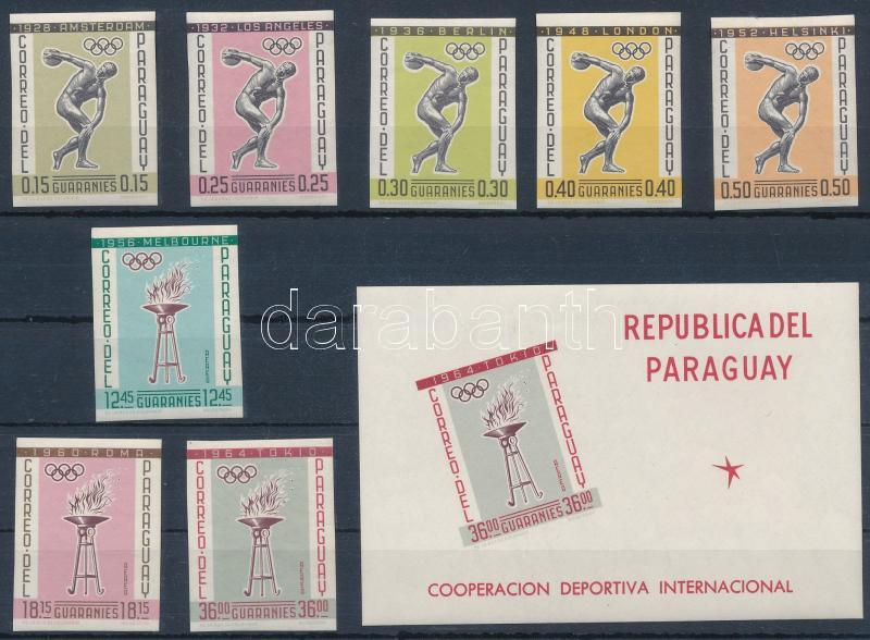 International Sport Cooperation imperforate set + block, Sport vágott sor + blokk