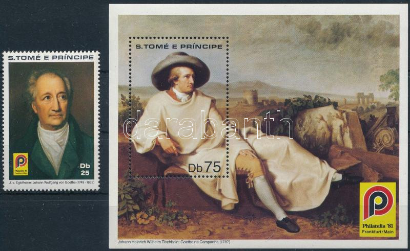 Goethe stamp + block, Goethe bélyeg + blokk