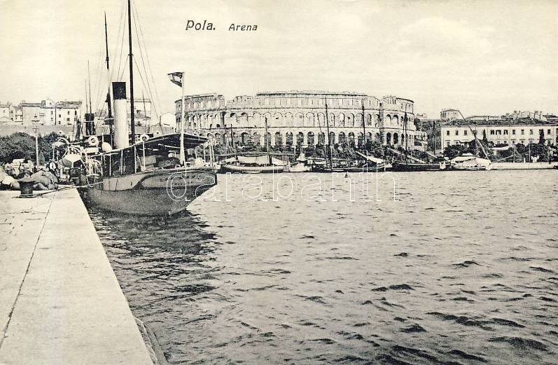 Pola Arena, kikötő, SS San Marco, Pola Arena, port, SS San Marco