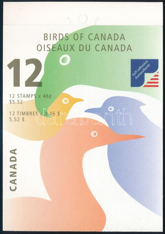 Birds self-adhesive stamp booklet, Madarak öntapadós bélyegfüzet