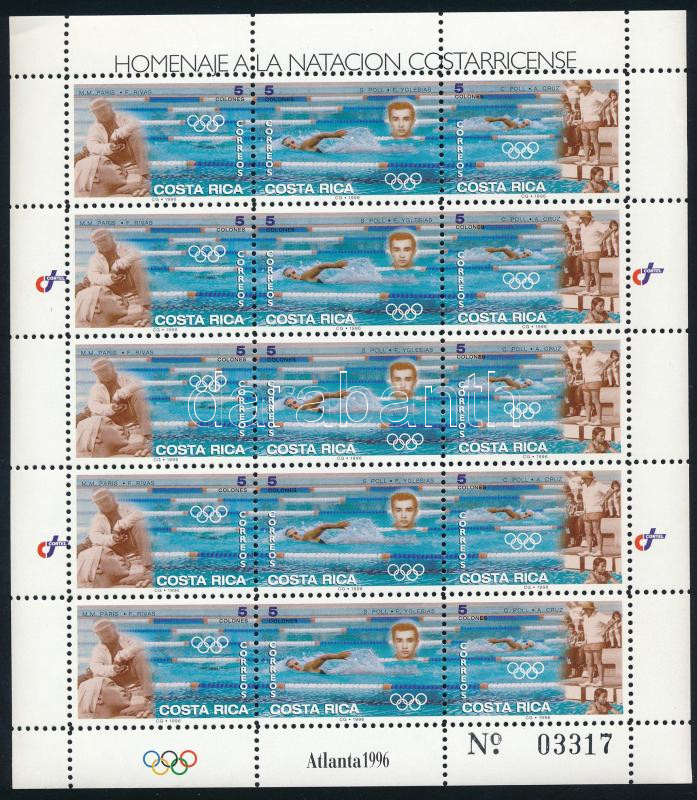 Olimpia, Atlanta kisív (hajtott sarok), Olympic Games Atlanta minisheet (folded corner)