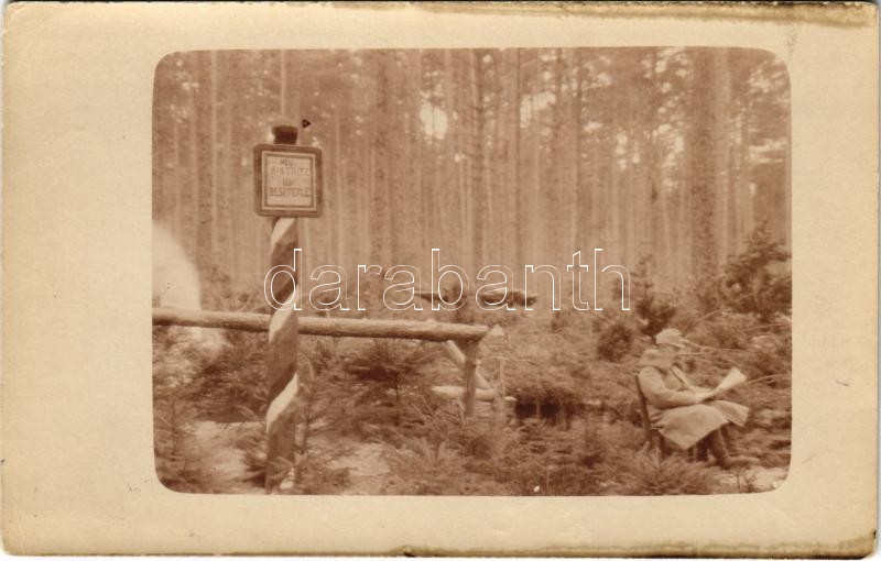 Neu-Bistritz / WWI Austro-Hungarian K.u.K. military, soldier. photo, Útjelző az orosz-lengyelországi Új-Beszterce felé