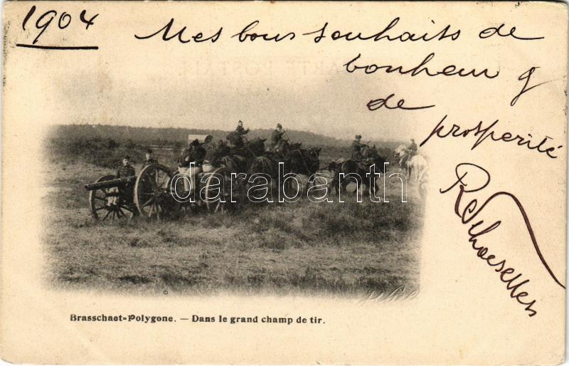 1904 Brasschaet-Polygone. Dans le grand champ de tir / Belgian military, 1904 Belga katonaság.