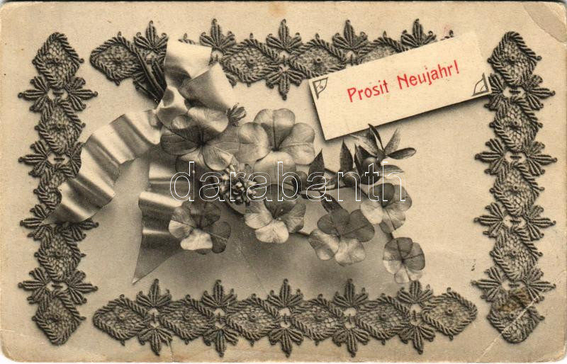 1907 Prosit Neujahr! / New Year greeting art postcard, 1907 Boldog Új Évet!