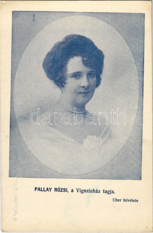 Rózsi Pallay, member of the Comedy Theater. Photo by Uher., Pallay Rózsi, a Vígszínház tagja. Uher felvétele