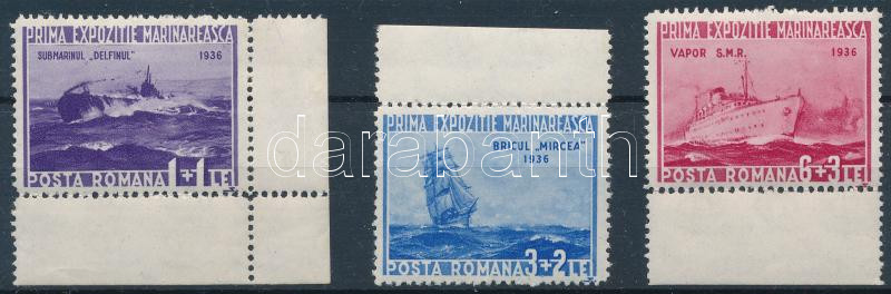 Marine exhibition: Ships margin/corner set, Tengerészeti kiállítás; Hajó ívszéli / ívsarki sor