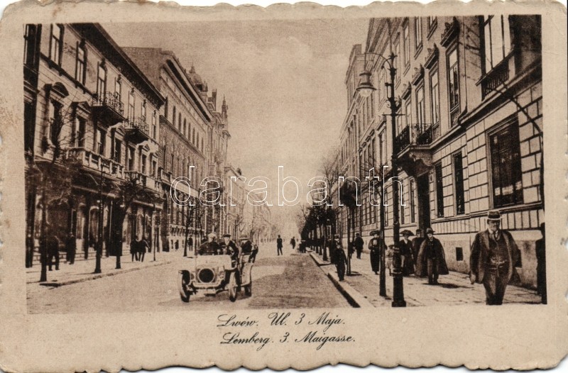 Lviv, Lwów; May 3 street, automobile