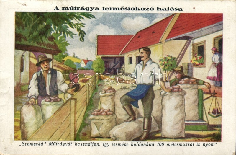 HUngarian Fertilizer Superphosphat advertisement s: Závory, Superfoszfát, magyar műtrágya reklám s: Závory