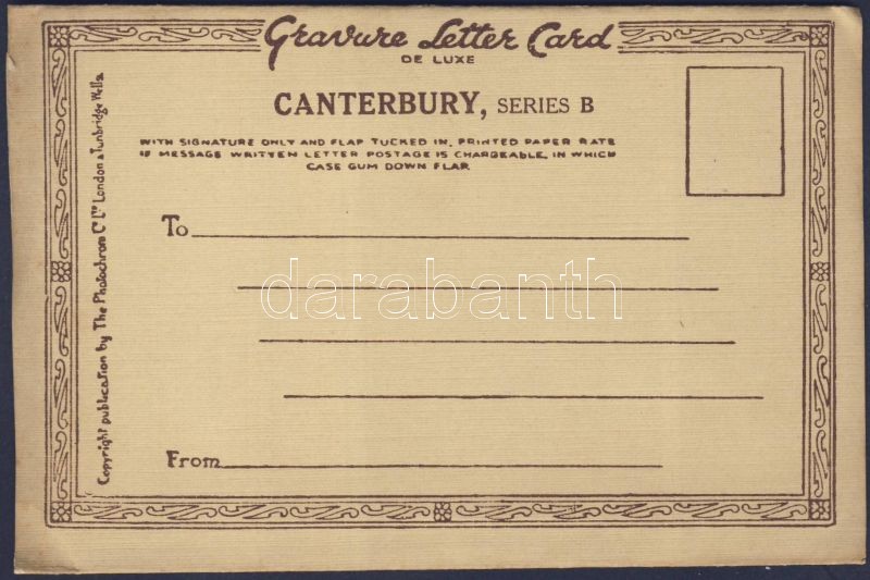 Canterbury Photocrome letter card with 6 pictures