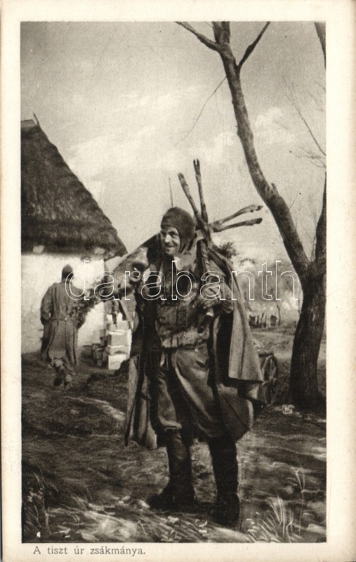 WWI, soldier with dear, after hunting, 'A tiszt úr zsákmánya' Első világháborús katona szarvassal, vadászat után 'Érdekes Újság'