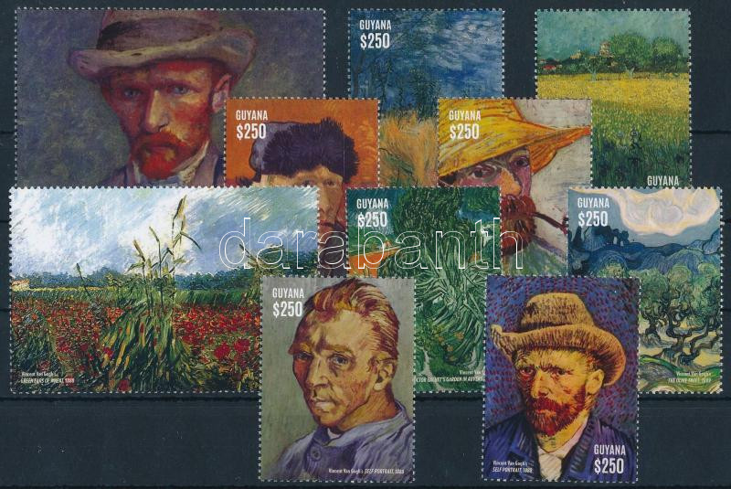 Vincent van Gogh paintings set taken from minisheet, Vincent van Gogh, Festmények kisívből kiszedett sor