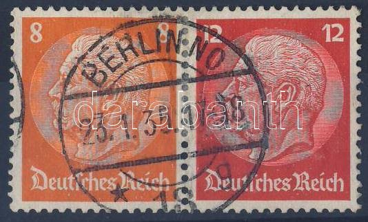 Hindenburg relation from stamp booklet, Hindenburg füzetösszefüggés, Hindenburg Zusammendruck
