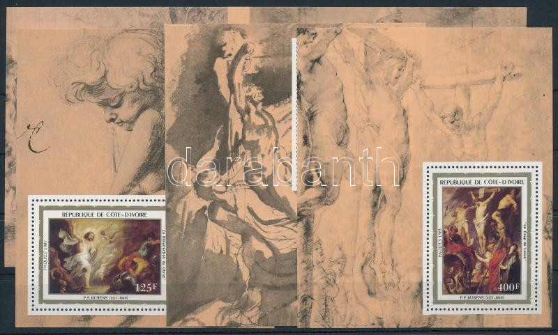 Rubens paintings imperforated block set, Rubens festmények sor vágott blokkformában