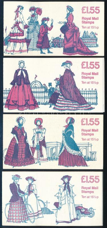 Women's Fashion 4 diff stamp booklet, Női divat 4 klf bélyegfüzet