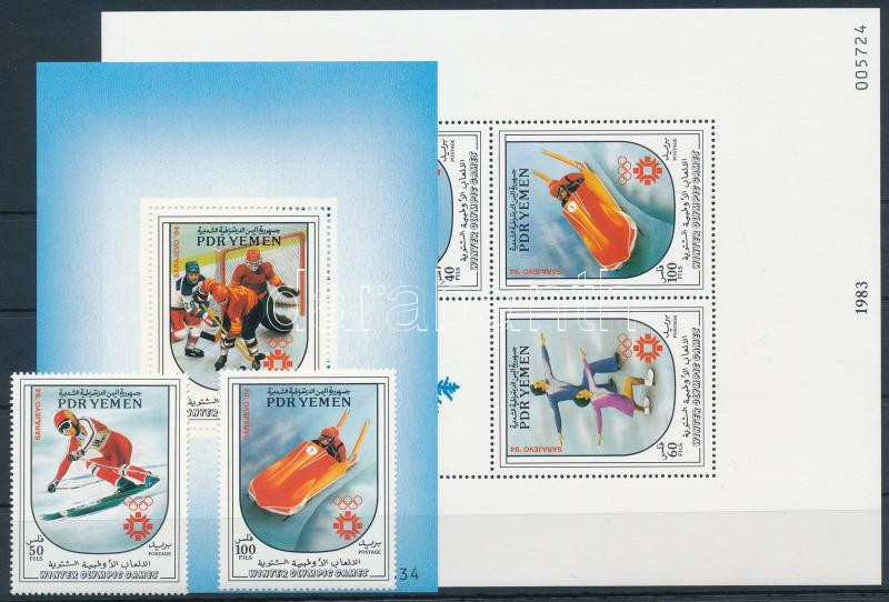 Winter olympics set + block pair, Téli olimpia sor + blokk pár