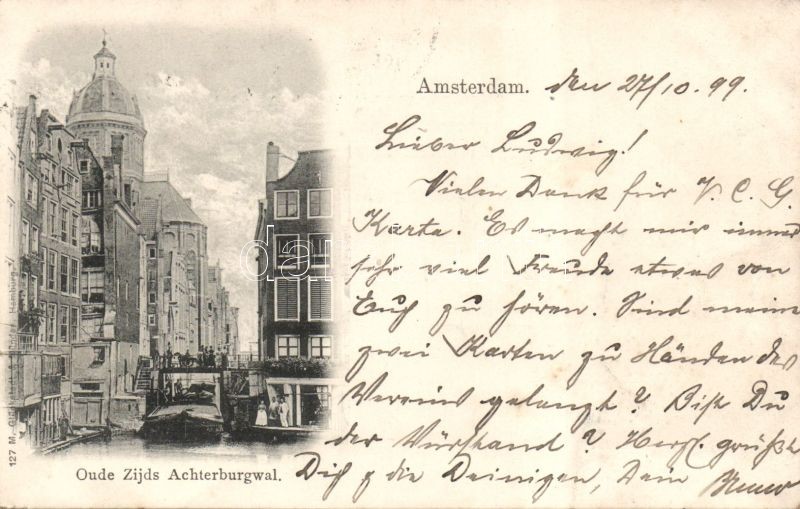 1899 Amsterdam, Oudezijds Achterburgwal / canal