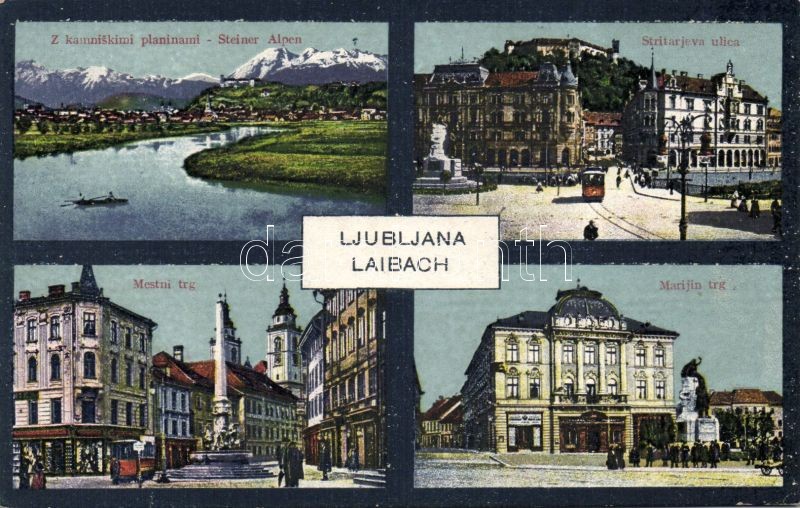 Ljubljana, Laibach; Mestni trg, Stritarjeva ulica, Marijin trg / square, street