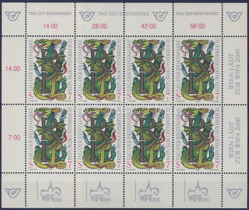 Bélyegnap kisív, Day of stamp mini sheet, Tag der Briefmarke