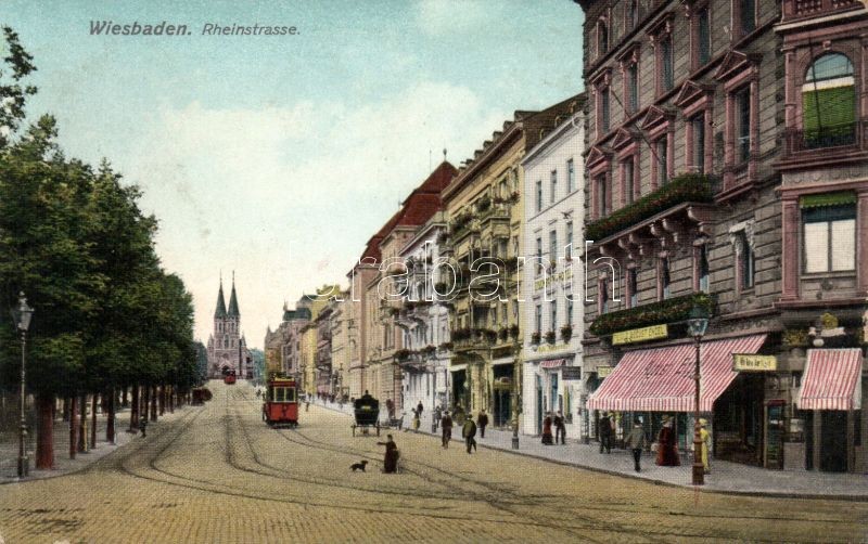 Wiesbaden, Rheinstrasse / stree, shops