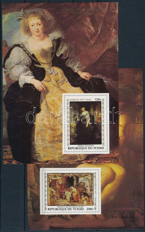 Rubens festmények sor vágott blokk formában, Rubens paintings imperforated block set