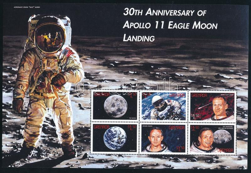 Mankind stepped onto the Moon 30 years ago minisheet, Holdraszállás 30. évfordulója kisív