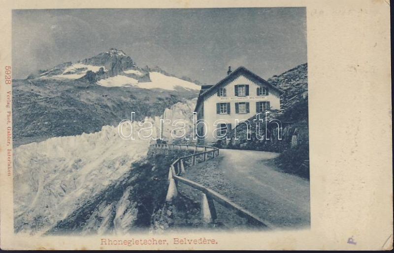 1899 Rhonegletscher, Hotel Belvedere / Rhone Glacier, hotel