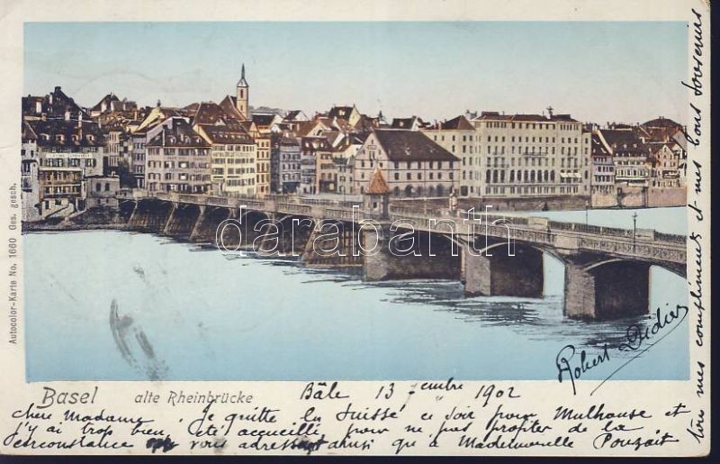 Basel, Alte Rheinbrücke, Hotel Bellevue / bridge