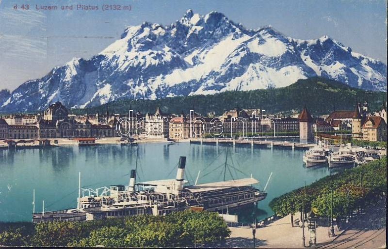 Lucerne, Luzern; Pilatus / mountain, port, steamship