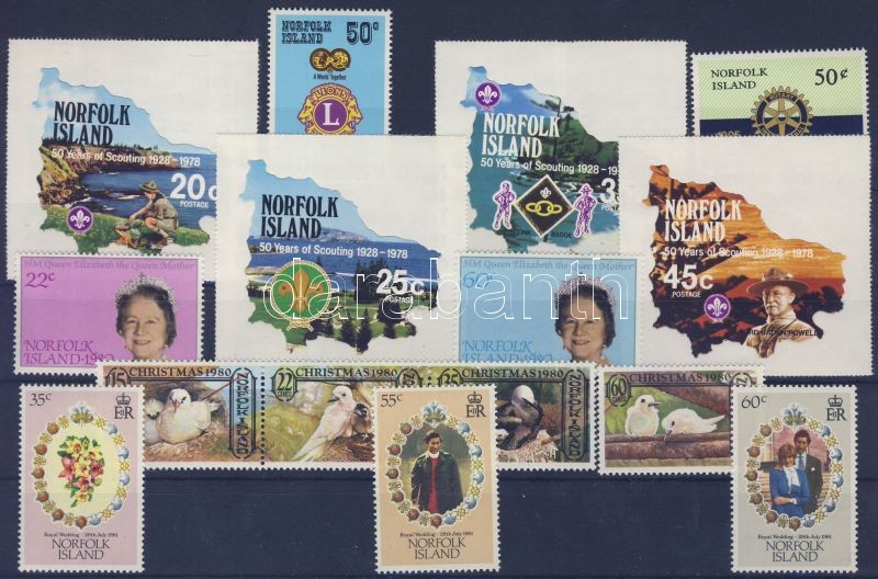 1978-1981 15 verschiedene Marken, manche sind selbstklebend, 1978-1981 15 klf bélyeg, közte öntapadós bélyegek, 1978-1981 15 different stamps, with self-adhesive stamps