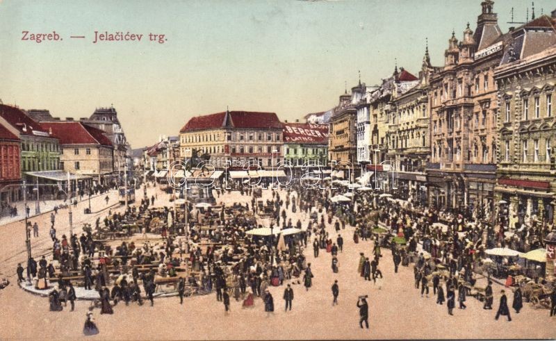 Zagreb, Jelacicev trg. / square, market