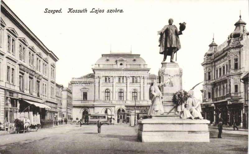 Szeged Kossuth Lajos szobor és az Európa Szálloda