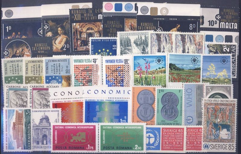 1970-1972 Ereignise 12 verschiedene Länder, 36 verschiedene Marken, 1970-1972 események 12 klf ország, 36 klf bélyeg, 1970-1972 event 12 diff. countries, 36 different stamps