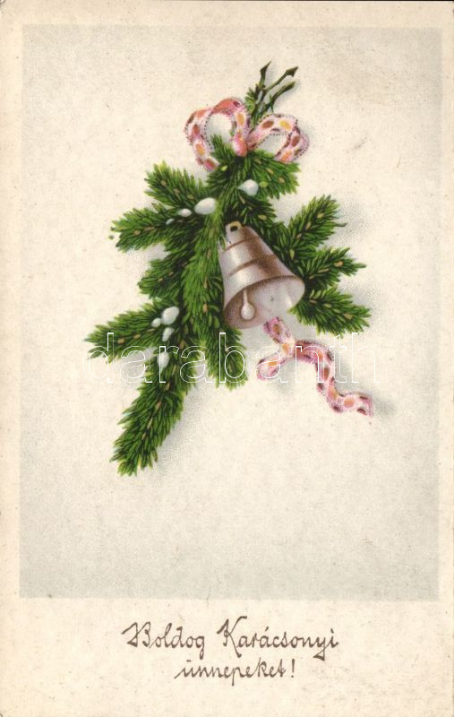 Christmas, bell litho, Karácsony, csengő litho