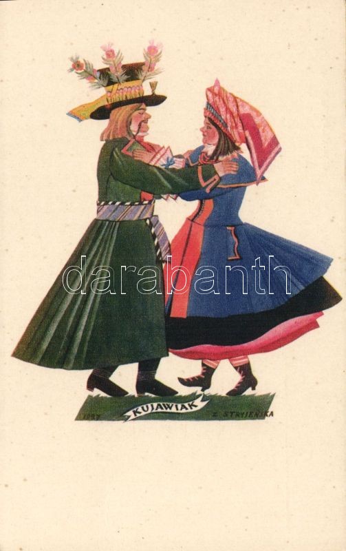 Polish folklore, Kujawiak folkdance s: Stryjenska, Lengyel folklór, Kujawiak néptánc s: Stryjenska