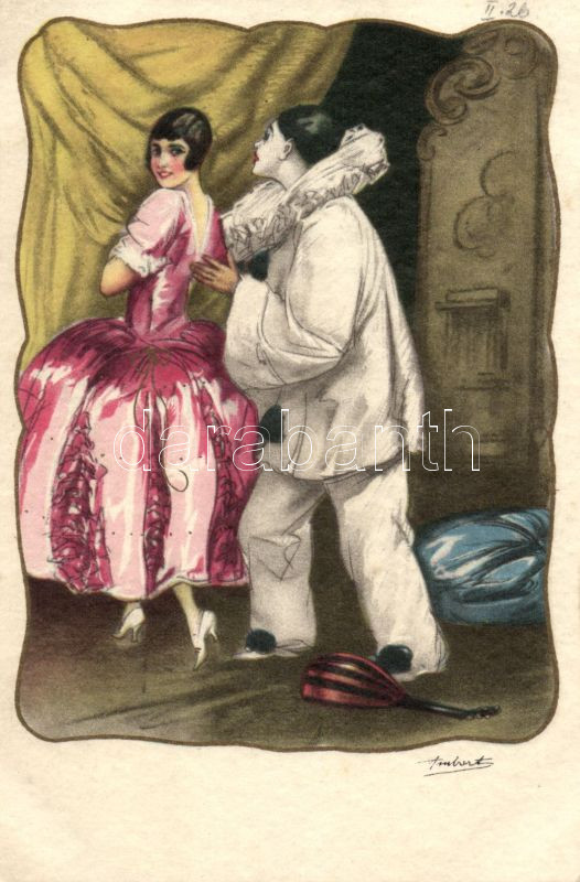 Italian art postcard, Clowns, Elite C.C.M. 2551/3. s: Ambart