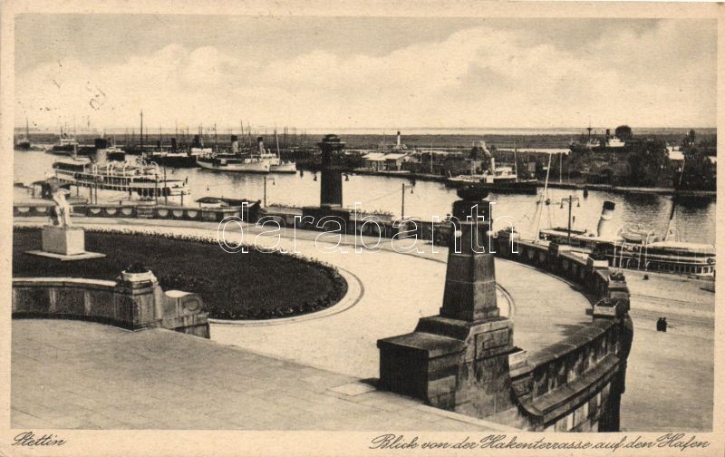 Szczecin, Stettin; Hakenterrase, Hafen / terrace, port