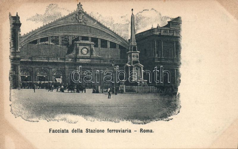 Rome, Roma; Facciata della Stazione ferroviaria / railway station