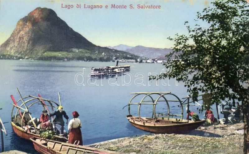 Lago di Lugano, Monte S. Salvatore / lake, mountain, boats
