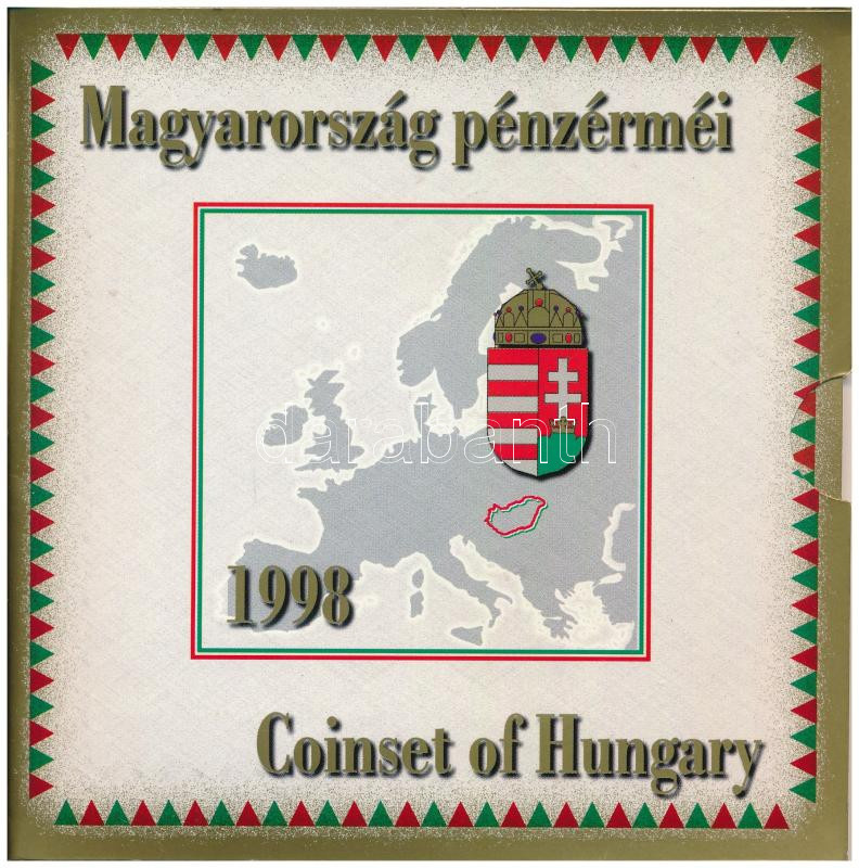 1998. 50f-200Ft (10xklf) "Magyarország pénzérméi" forgalmi sor, közte 1998. 200Ft Ag "Deák" + 100Ft Cu-Ni-Zn "1848-1849-es forradalom és szabadságharc 150. évfordulója" emlékérme dísztokban T:BU patina Adamo FO31