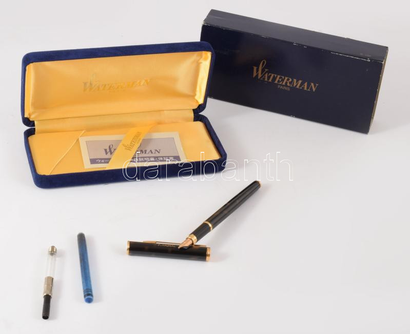 Waterman töltőtoll, 18k aranyozott heggyel, díszdobozban