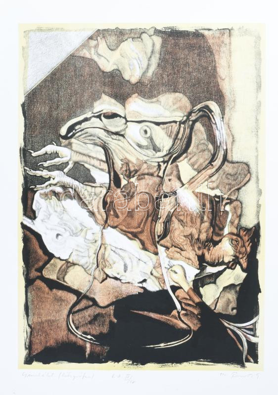 Pásztor Gábor (1933-2012): Csendélet (1990). Litográfia, papír. Jelzett, művészpéldány EA IX/XV számozással. 52x36,5 cm