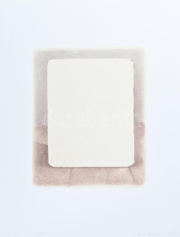 Lengyel András (1952-): Tabula rasa (1990). Litográfia, papír. Jelzett, művészpéldány EA IX/XV számozással. 35x26 cm