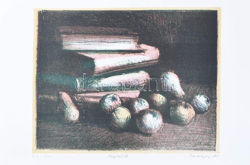 Baranyay András (1938-2016): Táplálék (1990). Litográfia, papír. Jelzett, művészpéldány EA IX/XV számozással. 37x45 cm