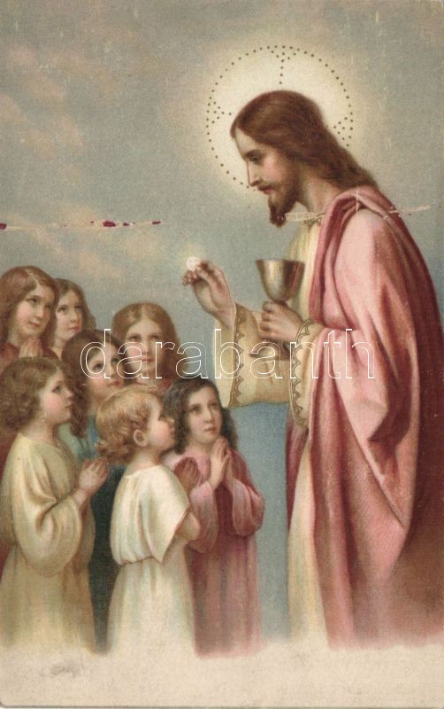 Jesus and children litho, Jézus és gyerekek litho
