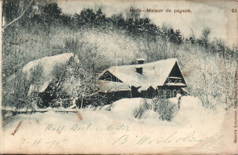 1899 Izba, hagyományos orosz kunyhó, 1899 Izba, a traditional Russian cottage